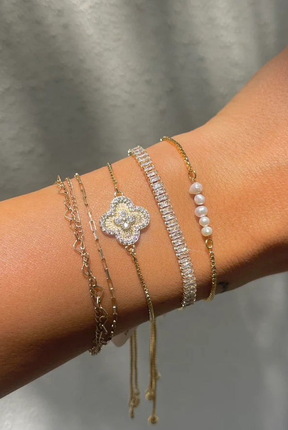 Nikki Smith Baguette Crystal Slider Bracelet-Bracelets-Nikki Smith-Deja Nu Boutique, Women's Fashion Boutique in Lampasas, Texas