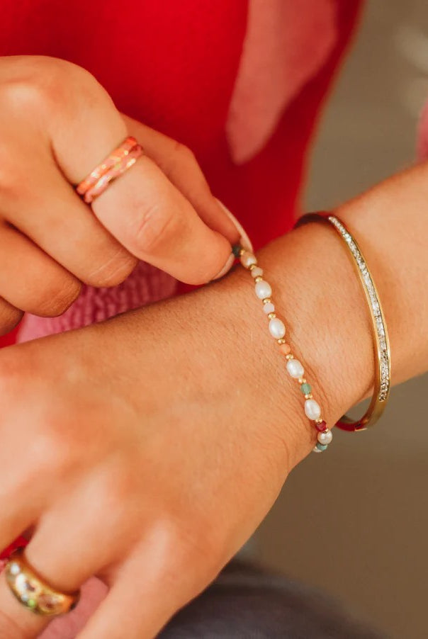 Nikki Smith Colorful Pearl Bracelet-Bracelets-Nikki Smith-Deja Nu Boutique, Women's Fashion Boutique in Lampasas, Texas