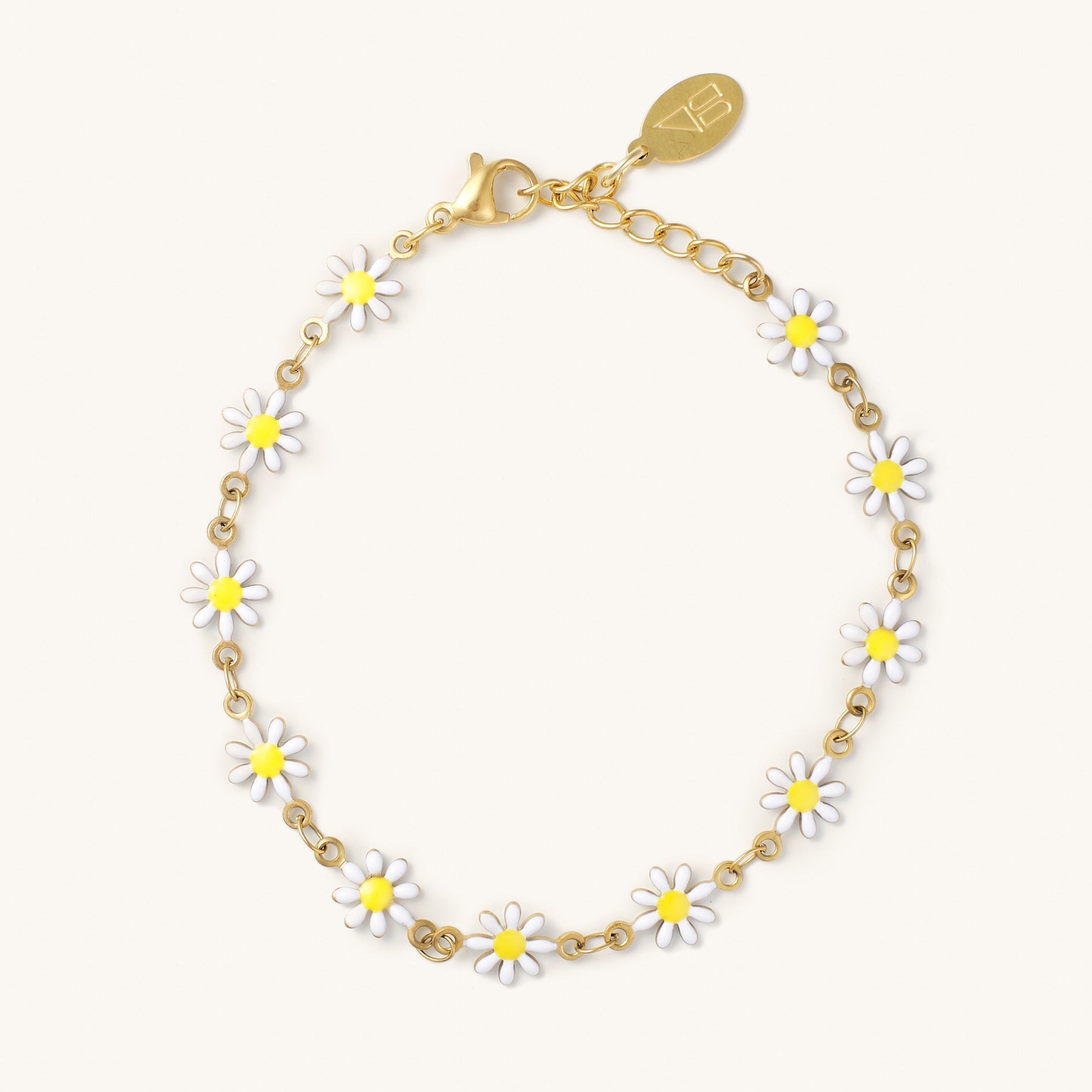 Nikki Smith Daisy White Anklet-Anklets-Nikki Smith-Deja Nu Boutique, Women's Fashion Boutique in Lampasas, Texas