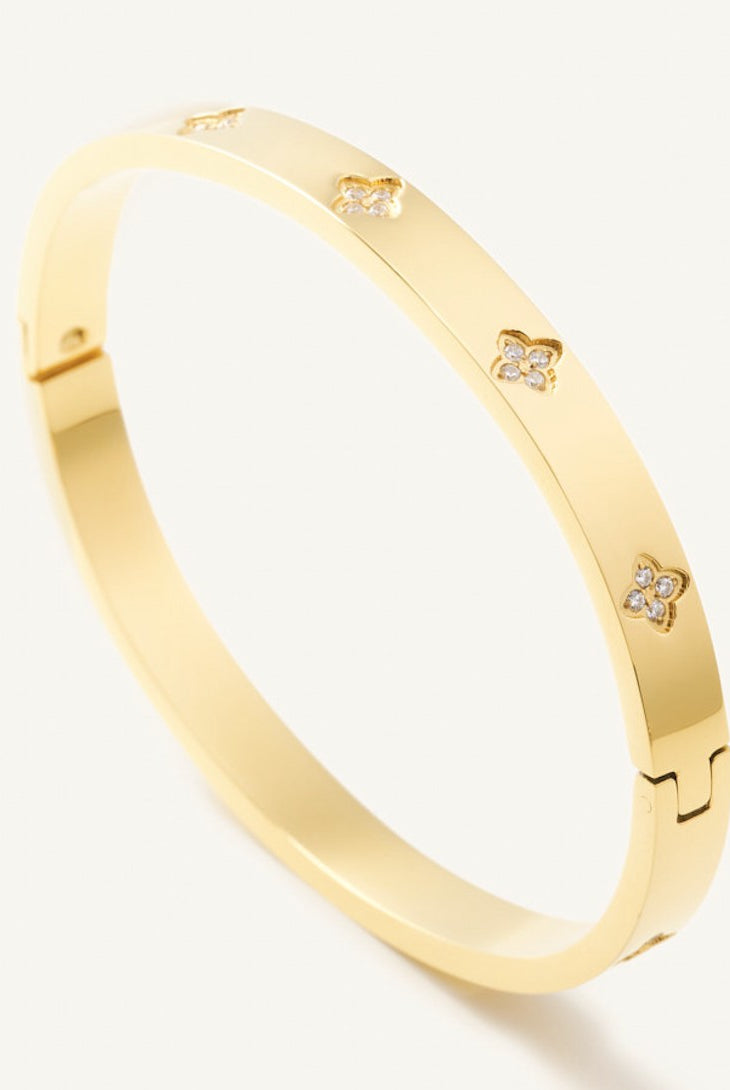Nikki Smith Flora Gold Bangle-Bracelets-Nikki Smith-Deja Nu Boutique, Women's Fashion Boutique in Lampasas, Texas