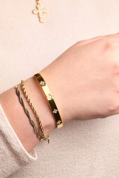 Nikki Smith Flora Gold Bangle-Bracelets-Nikki Smith-Deja Nu Boutique, Women's Fashion Boutique in Lampasas, Texas