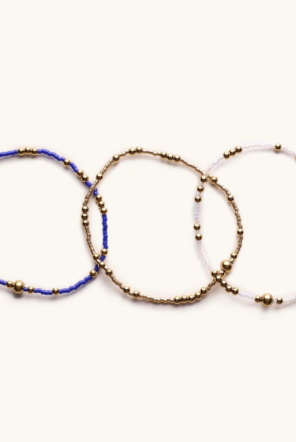 Nikki Smith Game Day Bracelet Set - Blue-Bracelets-Nikki Smith-Deja Nu Boutique, Women's Fashion Boutique in Lampasas, Texas