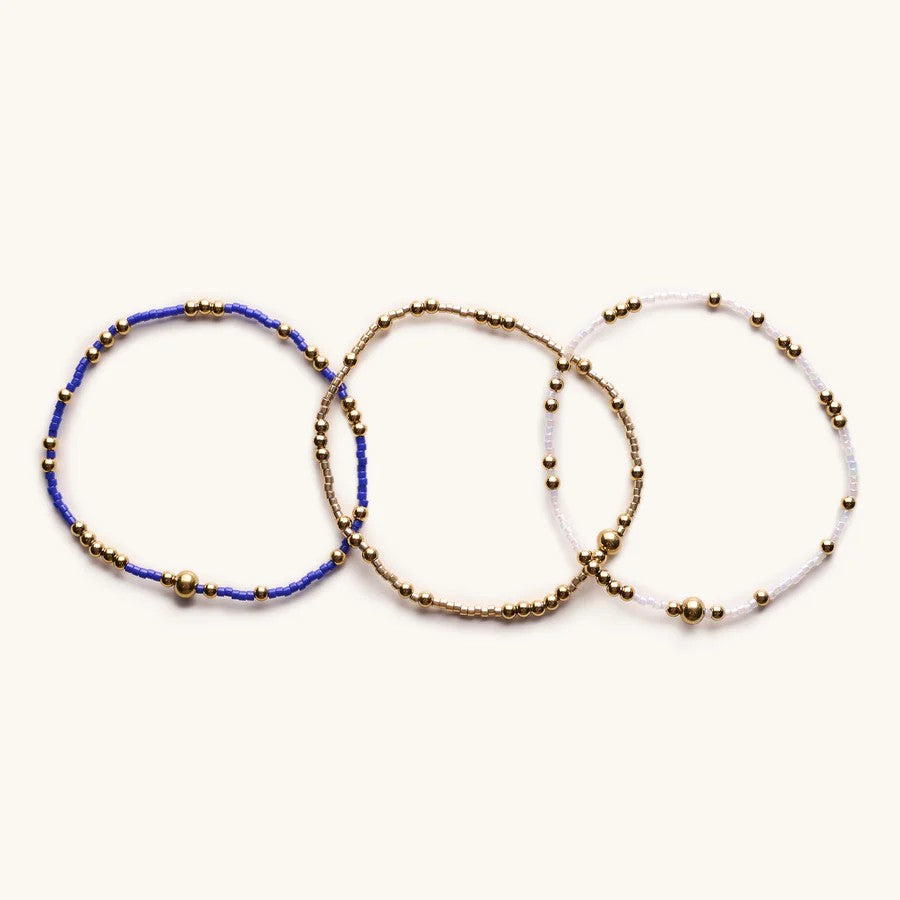 Nikki Smith Game Day Bracelet Set - Blue-Bracelets-Nikki Smith-Deja Nu Boutique, Women's Fashion Boutique in Lampasas, Texas