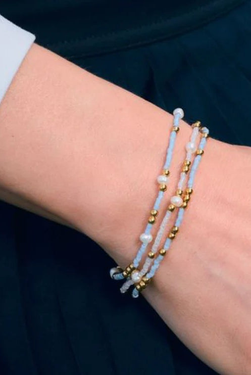 Nikki Smith Lucid Blue Bracelet Set-Bracelets-Nikki Smith-Deja Nu Boutique, Women's Fashion Boutique in Lampasas, Texas