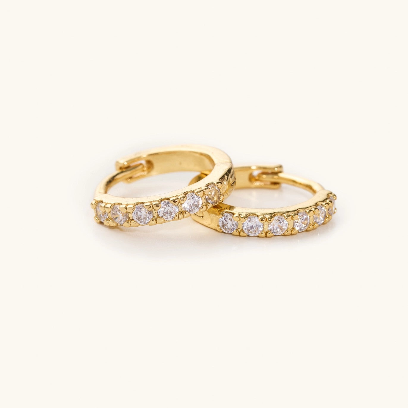 Nikki Smith Waterproof Gold Crystal Huggies-Earrings-Nikki Smith-Deja Nu Boutique, Women's Fashion Boutique in Lampasas, Texas