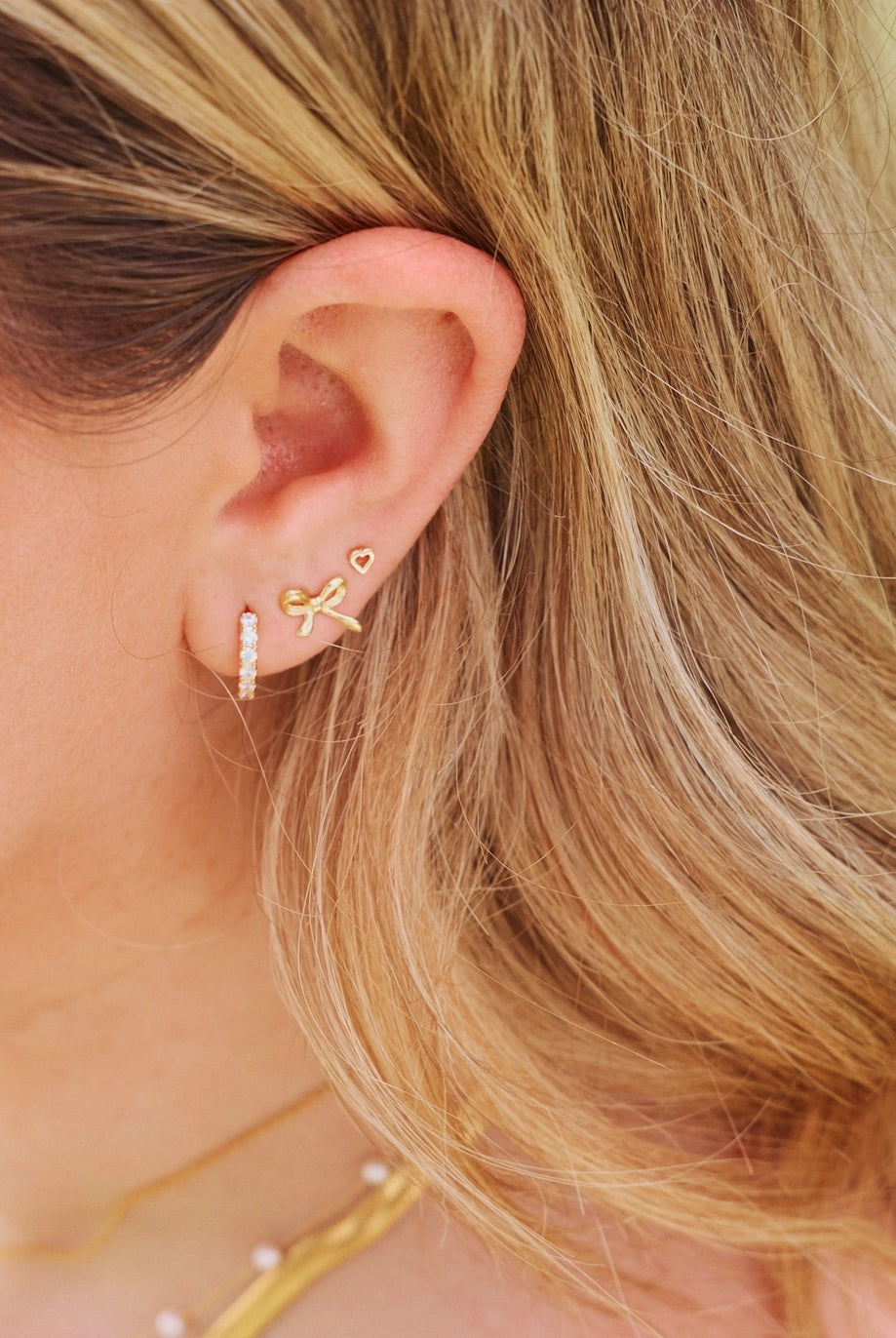 Nikki Smith Waterproof Gold Crystal Huggies-Earrings-Nikki Smith-Deja Nu Boutique, Women's Fashion Boutique in Lampasas, Texas