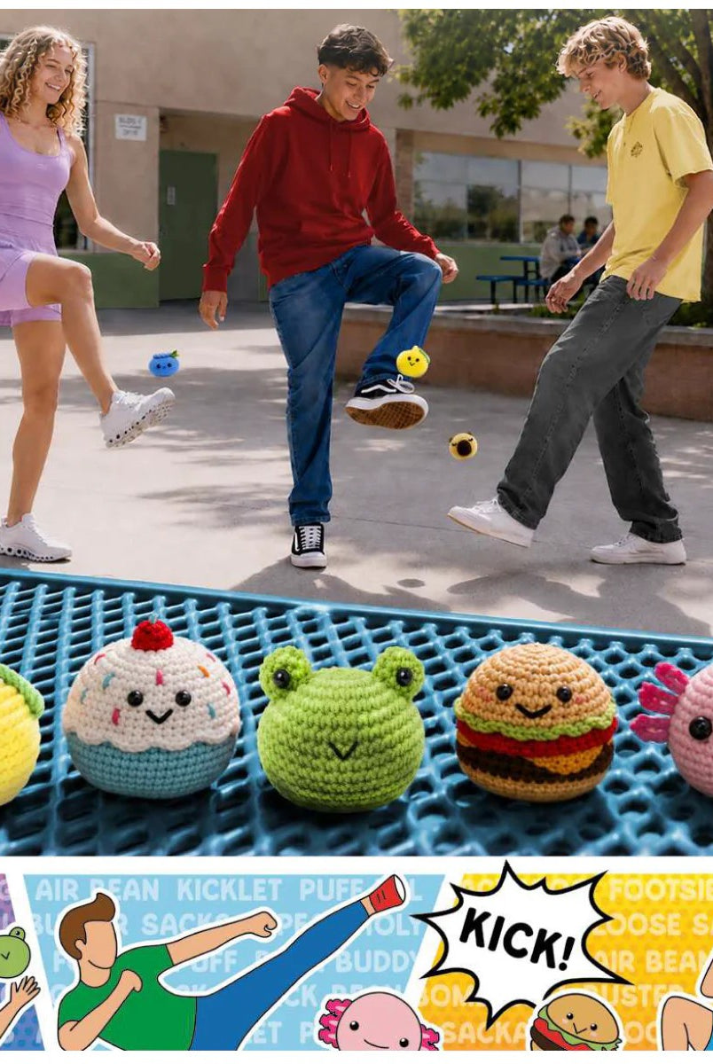 Pavilion Gift Company® Little Kick Me Ups™ Crocheted Footbag-crocheted footbag-Pavillion Gift Company-Deja Nu Boutique, Women's Fashion Boutique in Lampasas, Texas