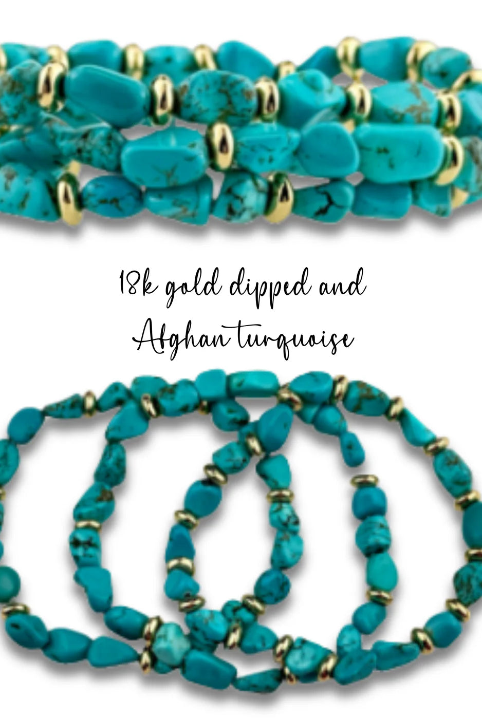 Pink Panache Afghan Turquoise & 18K Gold Dipped Bracelet Set-Bracelets-Pink Panache-Deja Nu Boutique, Women's Fashion Boutique in Lampasas, Texas