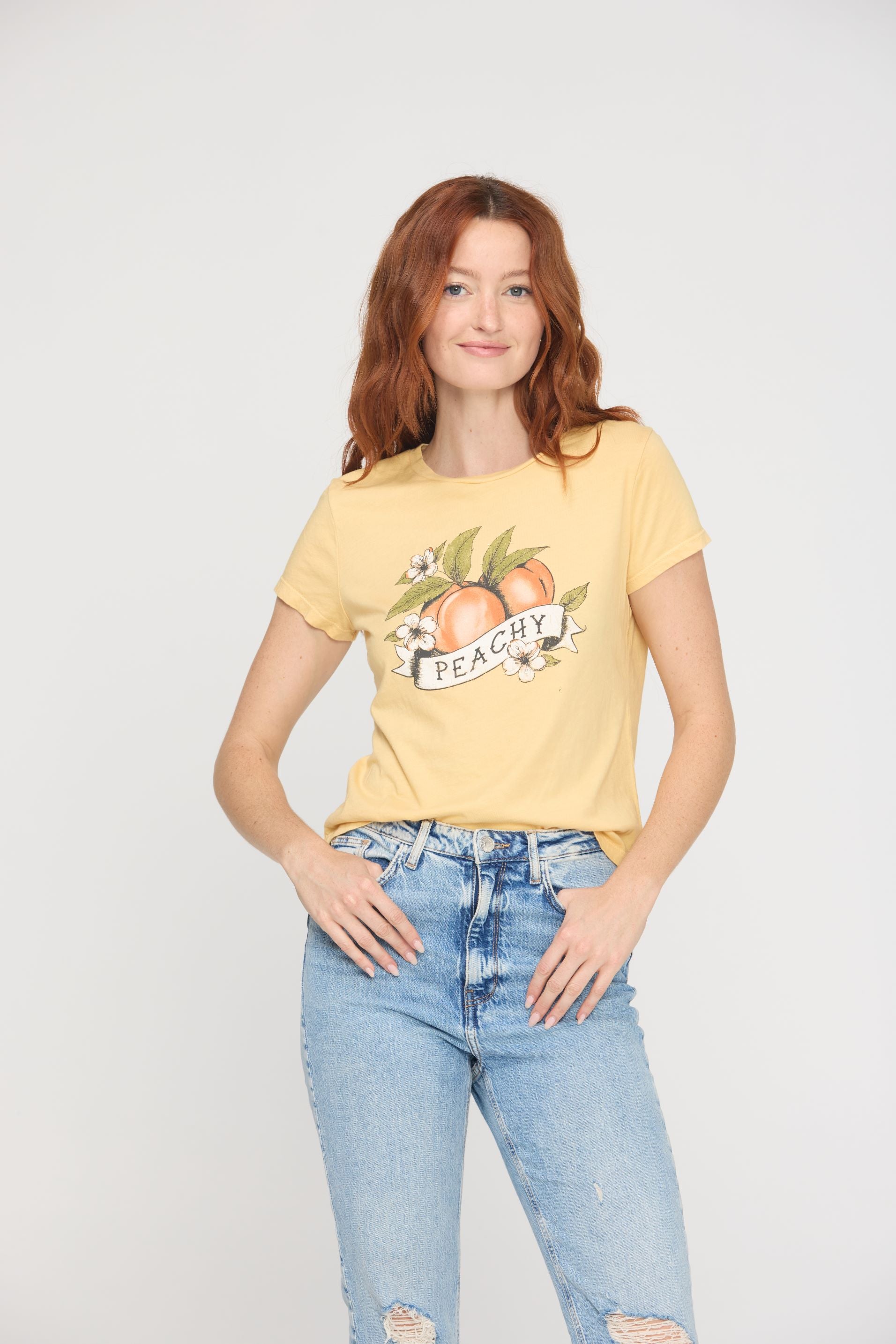 Project Social T Peachy Tee in Sahara Sun-T-Shirts-Project Social T-Deja Nu Boutique, Women's Fashion Boutique in Lampasas, Texas