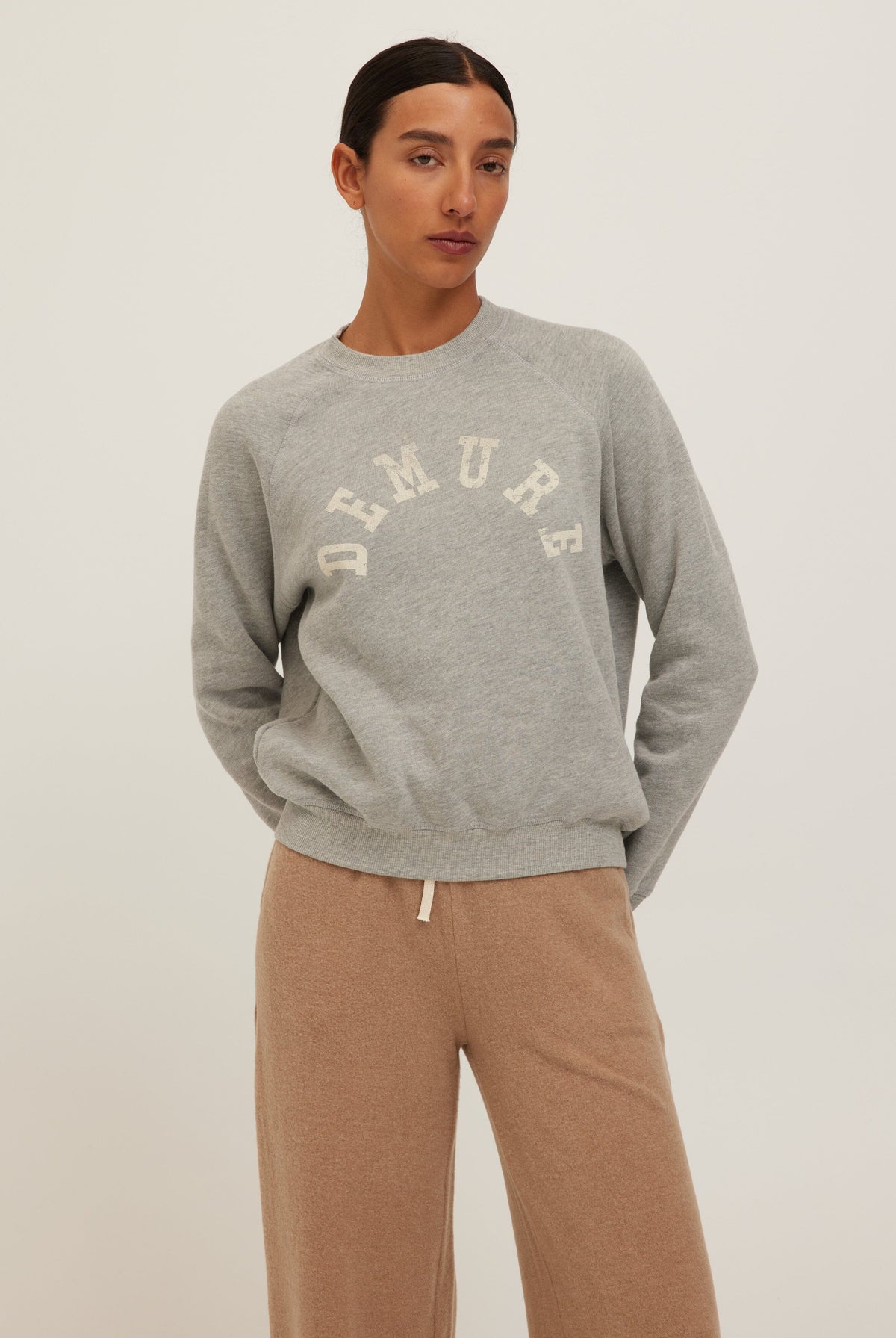 Project Social T Rowdy/Demure Reversible Sweatshirt in Heather Grey-sweatshirt-Project Social T-Deja Nu Boutique, Women's Fashion Boutique in Lampasas, Texas