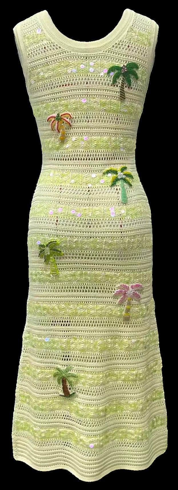 Queen of Sparkles Pale Green Sequin Palm Tree Midi Cover-Up-Cover Up-Queen Of Sparkles-Deja Nu Boutique, Women's Fashion Boutique in Lampasas, Texas
