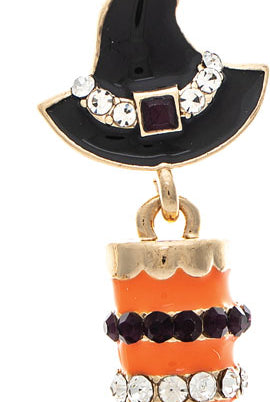 Rain Gold Crystal Witchy Boot Halloween Earrings-Earrings-Rain Jewelry Collection-Deja Nu Boutique, Women's Fashion Boutique in Lampasas, Texas