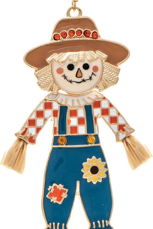 Rain Gold Enamel Multicolor Fall Scarecrow Earrings-Earrings-Rain Jewelry Collection-Deja Nu Boutique, Women's Fashion Boutique in Lampasas, Texas