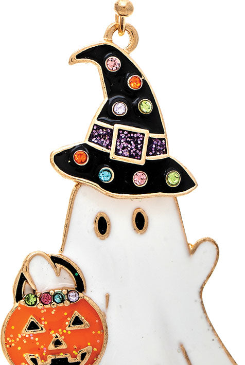 Rain Gold Witchy Ghost Halloween Enamel Earrings-Earrings-Rain Jewelry Collection-Deja Nu Boutique, Women's Fashion Boutique in Lampasas, Texas