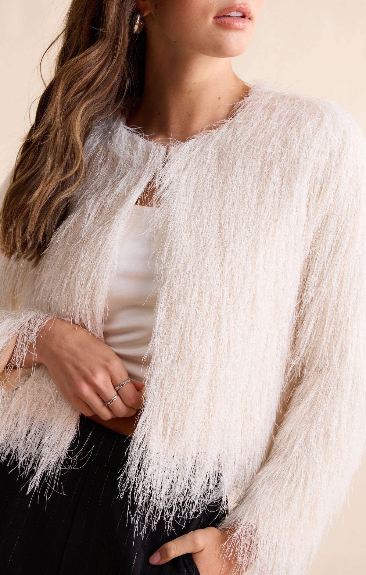 Sadie & Sage Angel Wings Fringe Jacket in Ivory-Outerwear-Sadie & Sage-Deja Nu Boutique, Women's Fashion Boutique in Lampasas, Texas