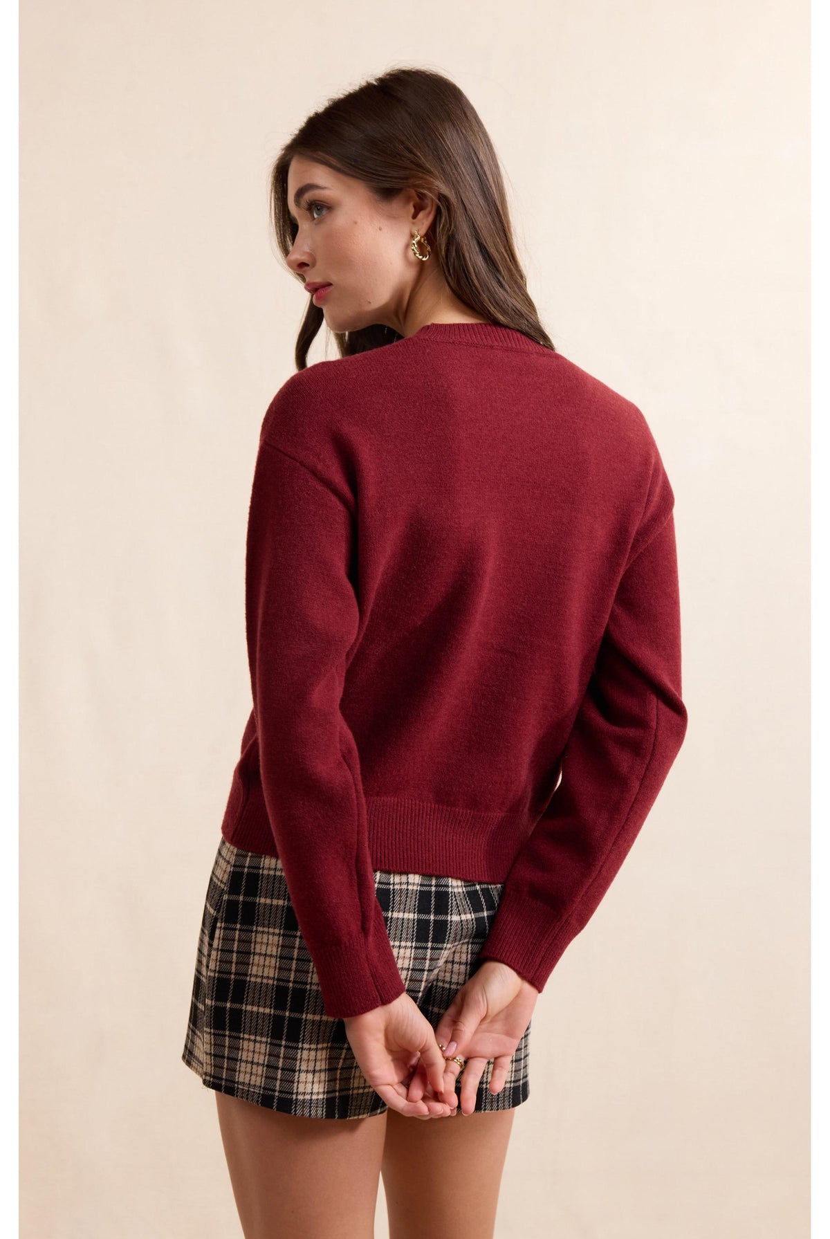 Sadie & Sage Cheers Sweater in Burgundy & Ivory-Graphic Sweaters-Sadie & Sage-Deja Nu Boutique, Women's Fashion Boutique in Lampasas, Texas