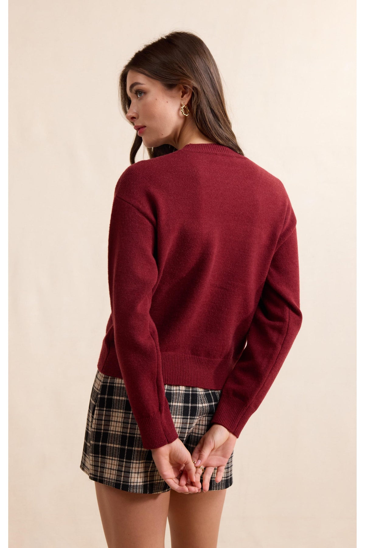 Sadie & Sage Cheers Sweater in Burgundy & Ivory-Graphic Sweaters-Sadie & Sage-Deja Nu Boutique, Women's Fashion Boutique in Lampasas, Texas