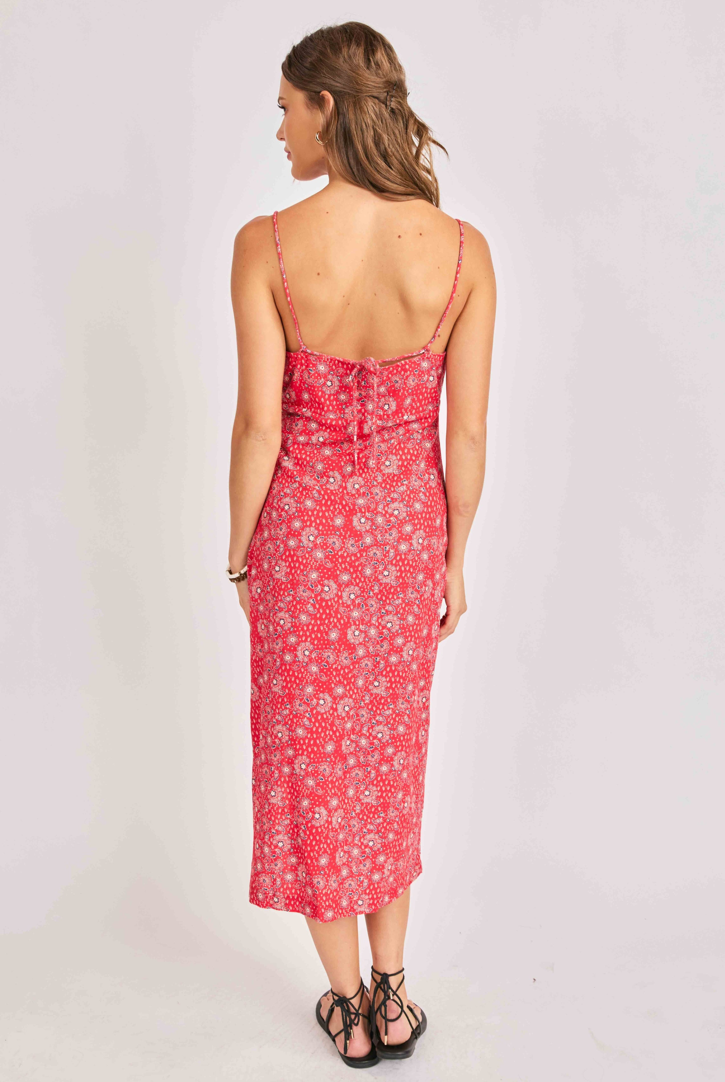 Sadie & Sage Firecracker Midi Dress – Red Multi-Midi Dresses-Sadie & Sage-Deja Nu Boutique, Women's Fashion Boutique in Lampasas, Texas