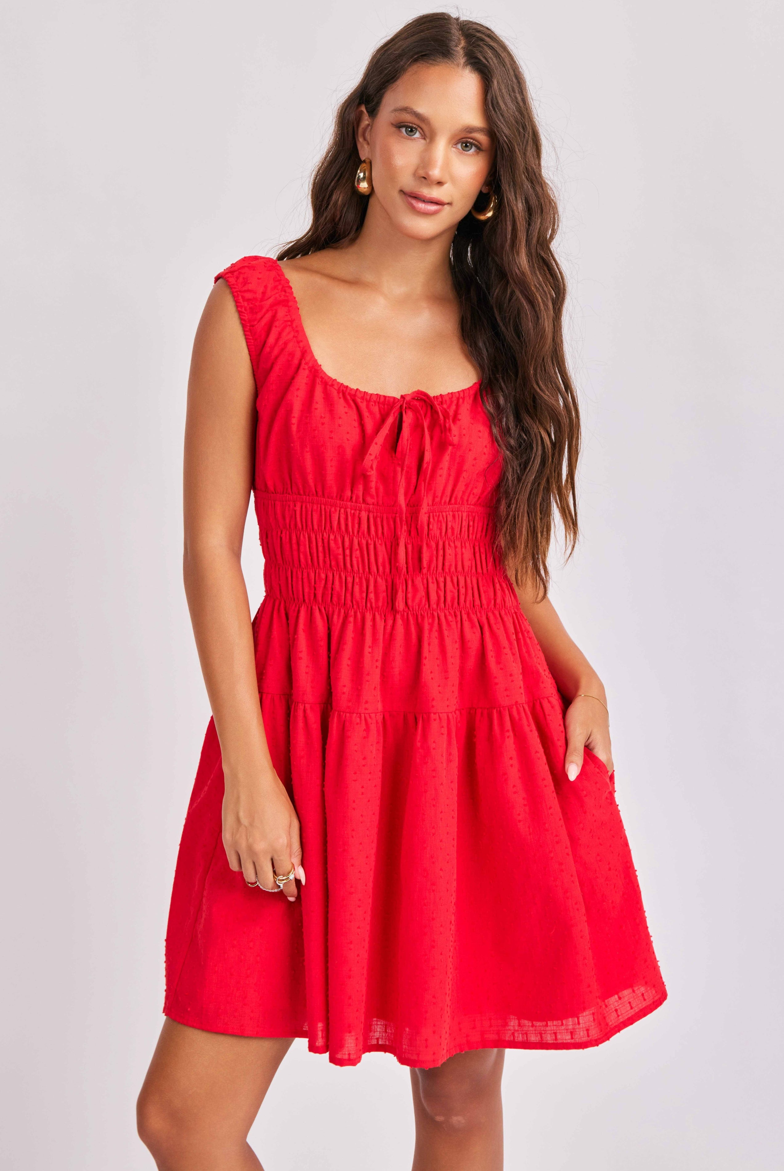 Sage The Label Ariel Smocked Mini Dress-mini dress-Sage The Label-Deja Nu Boutique, Women's Fashion Boutique in Lampasas, Texas