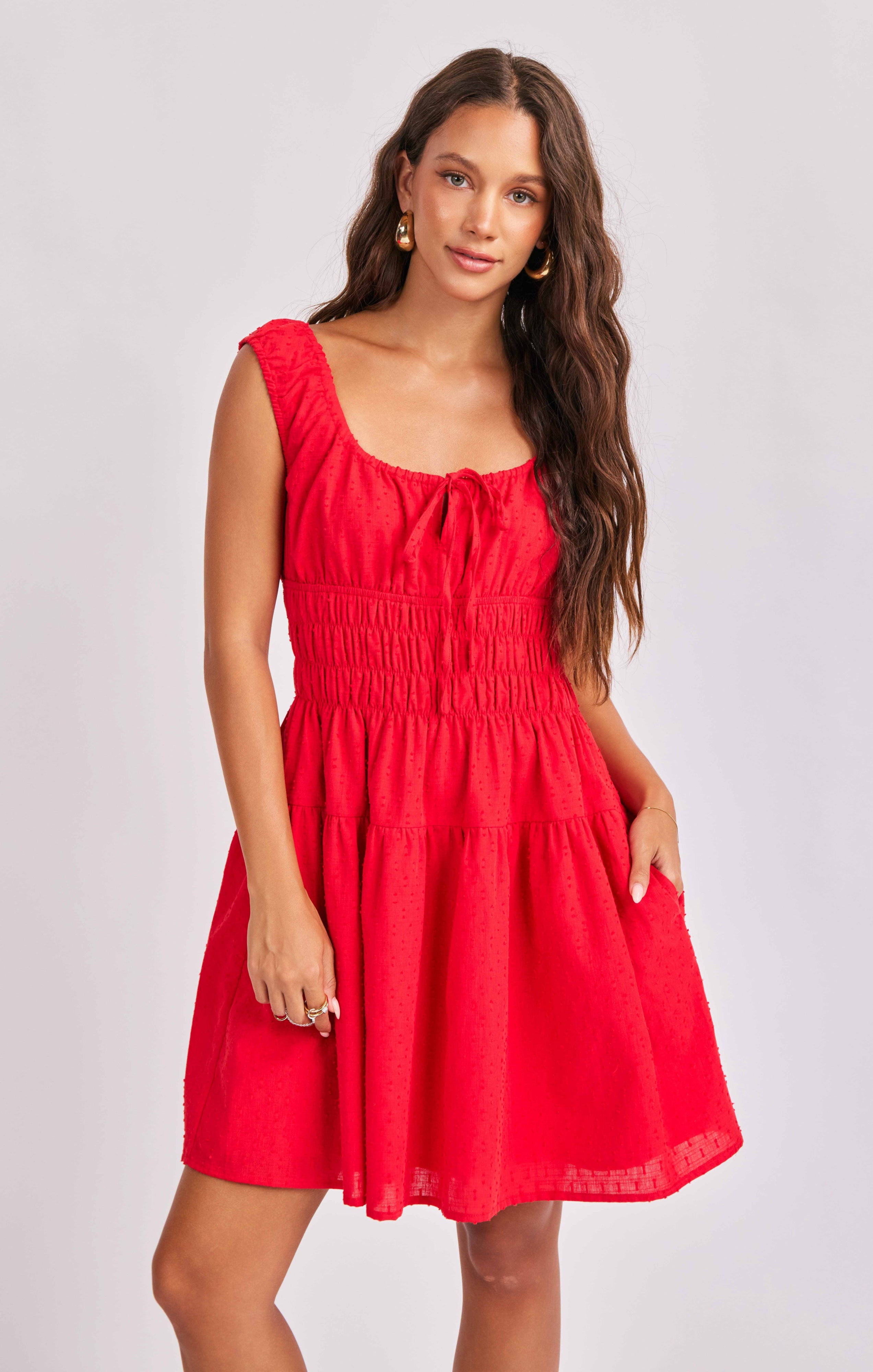Sage The Label Ariel Smocked Mini Dress-mini dress-Sage The Label-Deja Nu Boutique, Women's Fashion Boutique in Lampasas, Texas