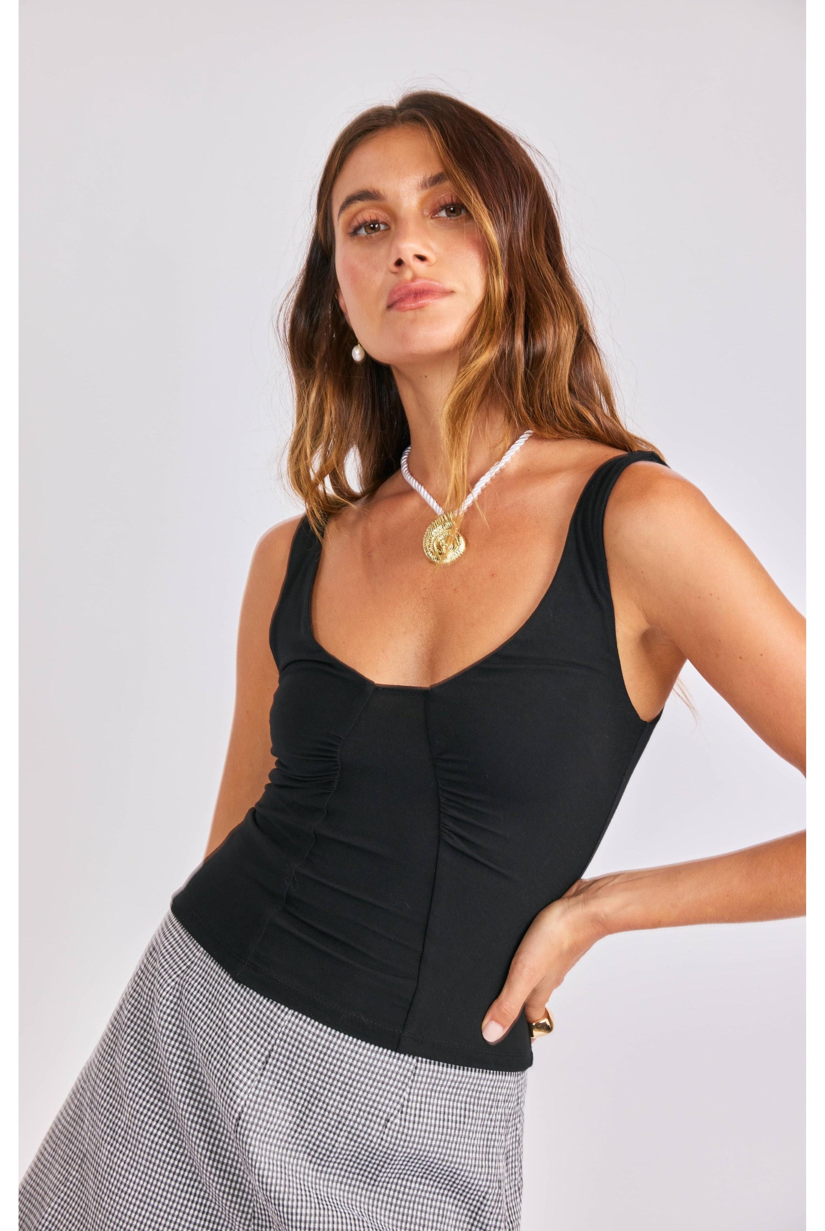 Sage the Label Skipper Knit Tank – Black-Camis/Tanks-Sage The Label-Deja Nu Boutique, Women's Fashion Boutique in Lampasas, Texas