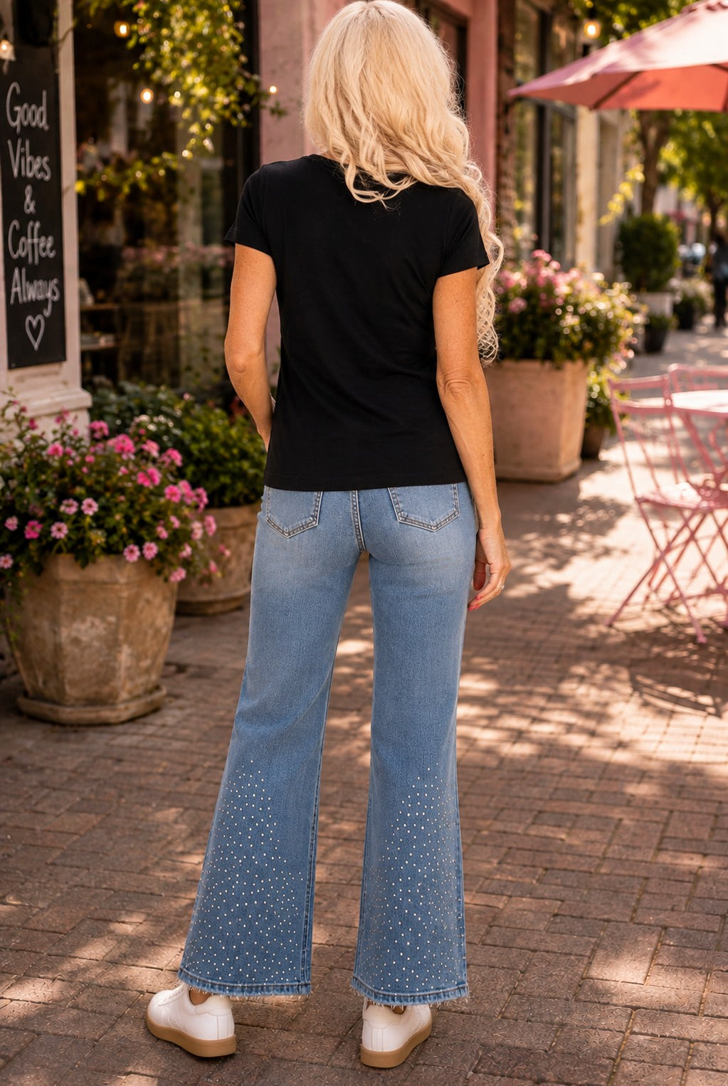 Tempo Paris Rhinestone Tee in Black-T-Shirts-Tempo Paris-Deja Nu Boutique, Women's Fashion Boutique in Lampasas, Texas