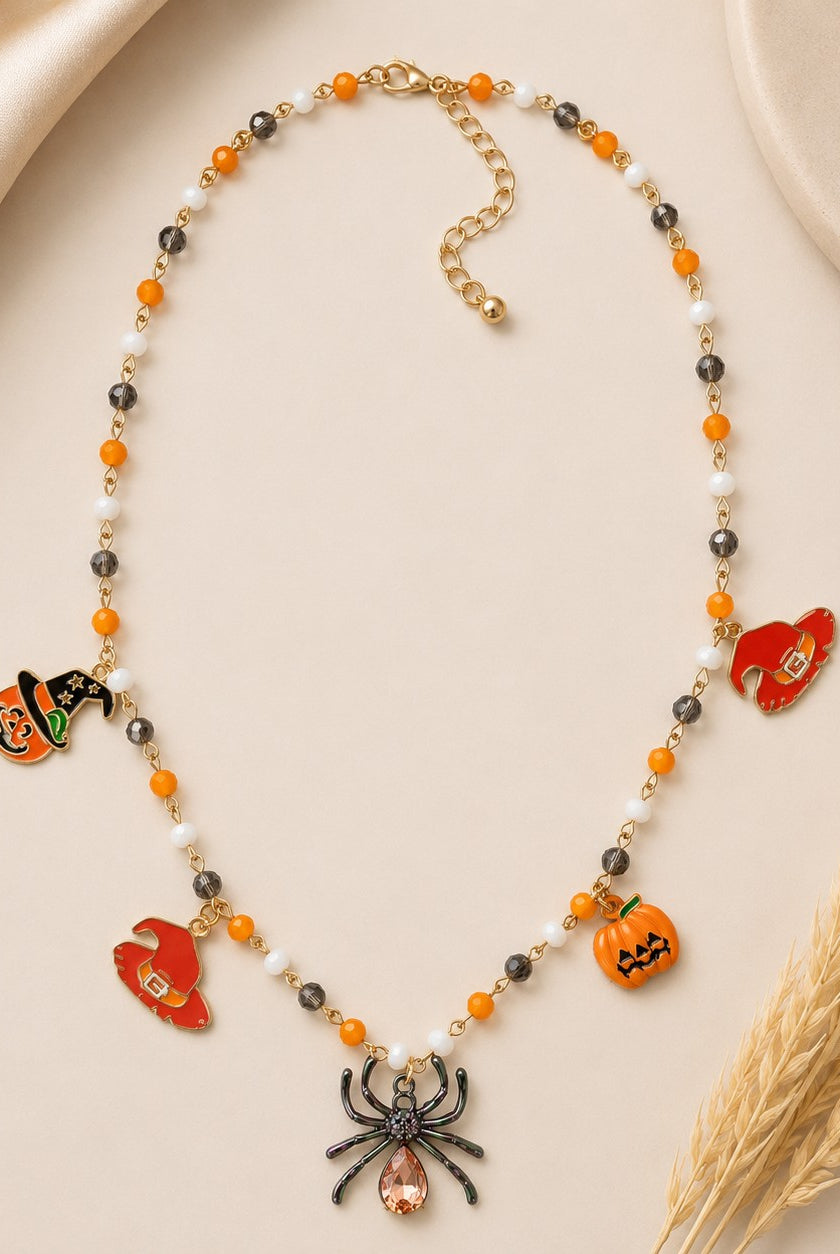 Trick or Treat Halloween Charm Necklace-Necklace-Deja Nu-Deja Nu Boutique, Women's Fashion Boutique in Lampasas, Texas