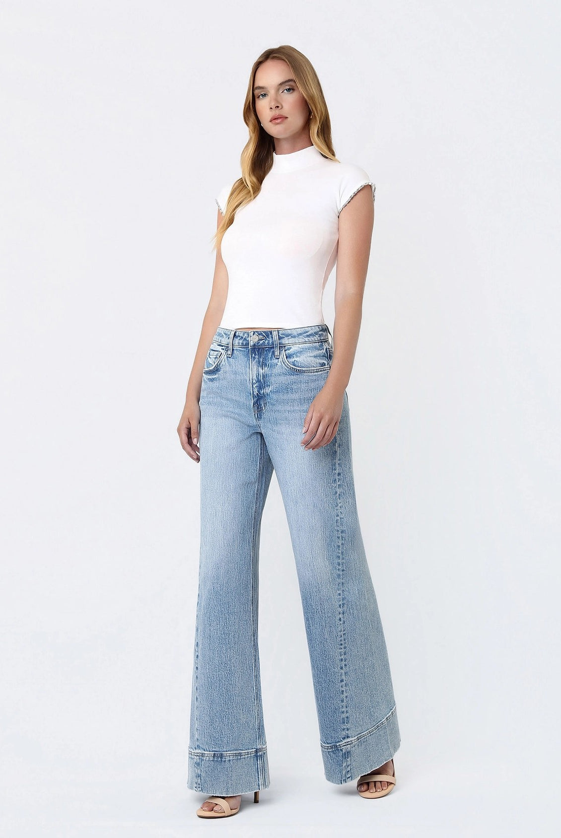 Vervet by Flying Monkey High Rise Extreme Wide Leg Jeans in April’s Daydream-Jeans-Vervet by Flying Monkey-Deja Nu Boutique, Women's Fashion Boutique in Lampasas, Texas