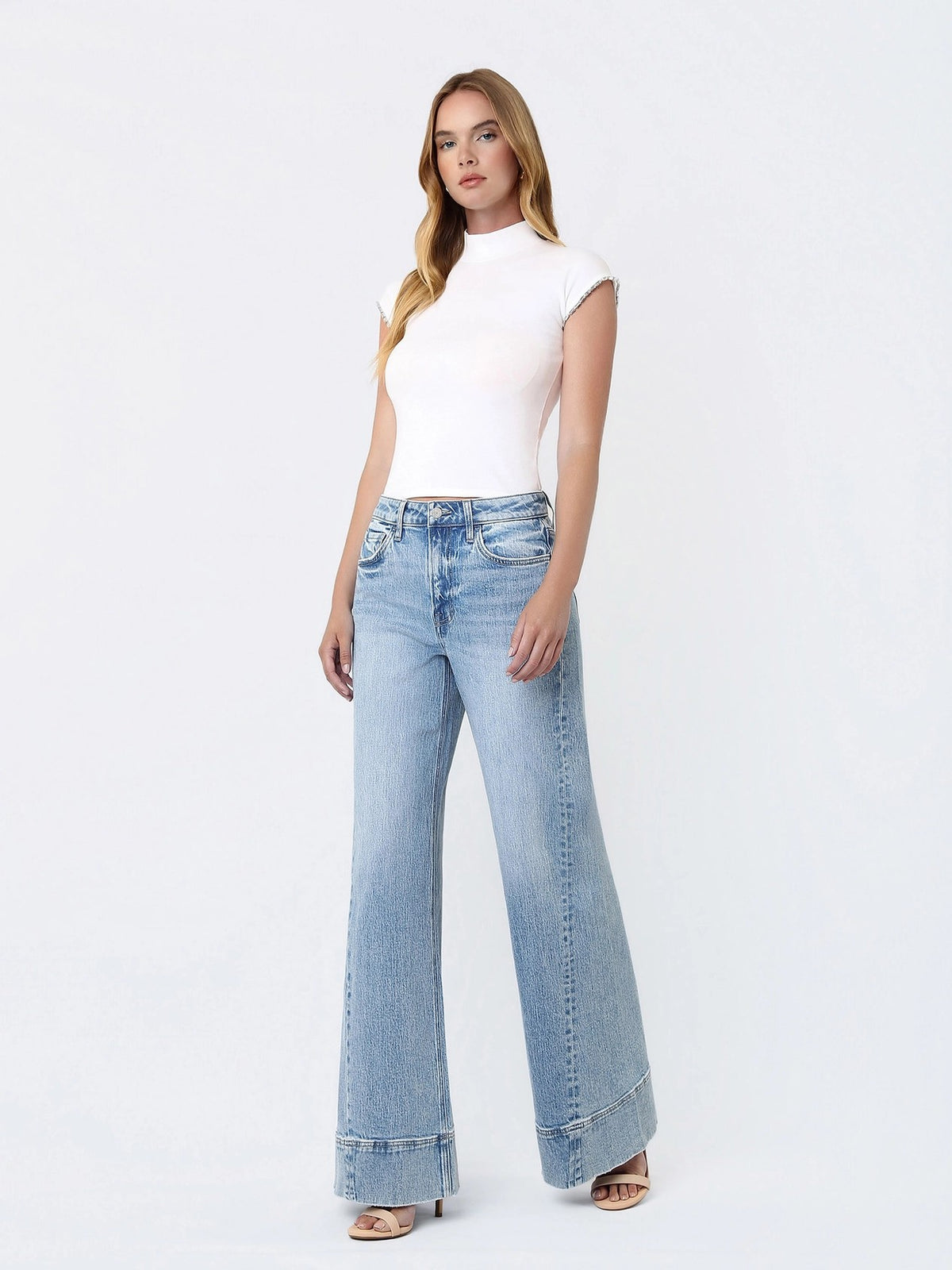 Vervet by Flying Monkey High Rise Extreme Wide Leg Jeans in April’s Daydream-Jeans-Vervet by Flying Monkey-Deja Nu Boutique, Women's Fashion Boutique in Lampasas, Texas