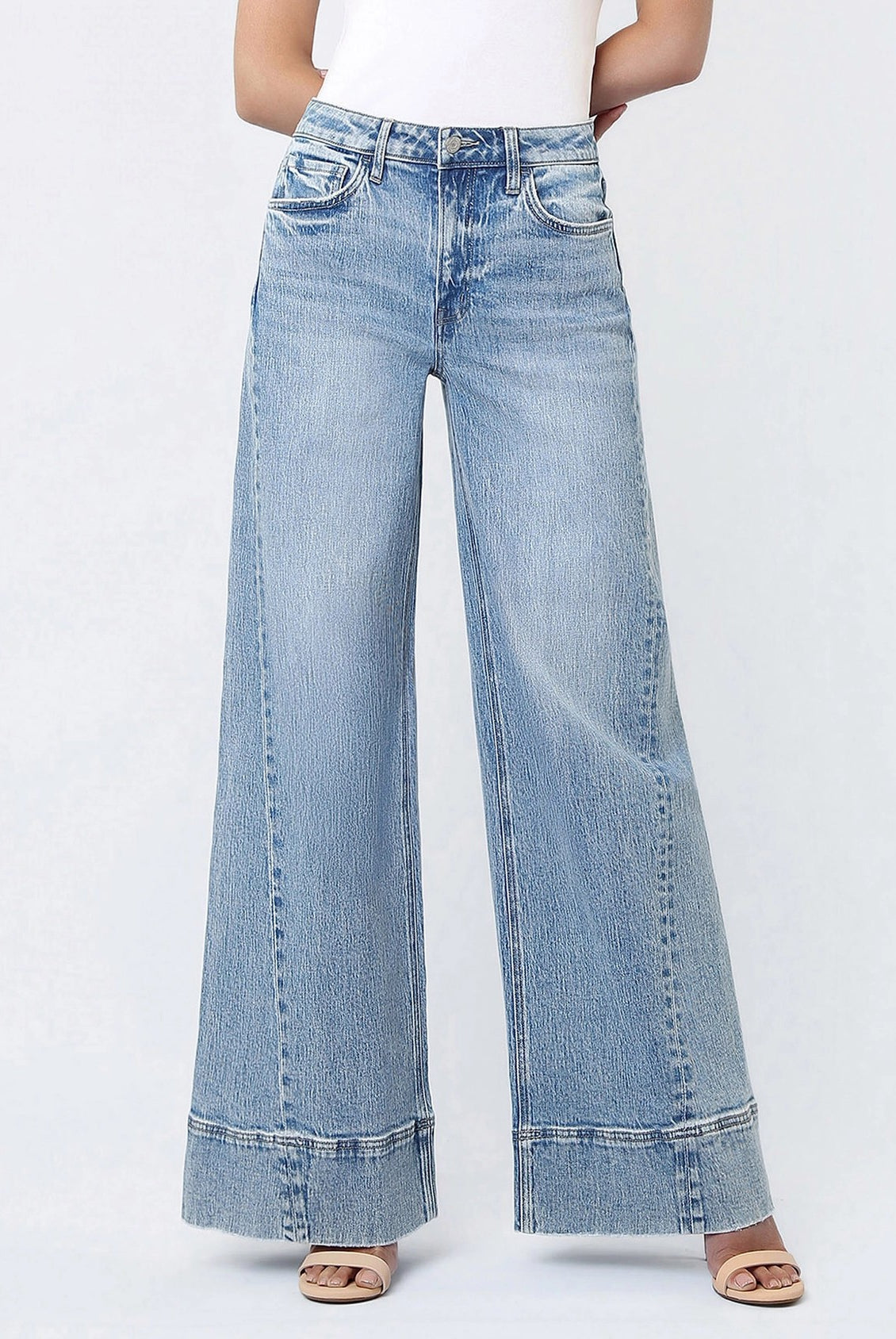 Vervet by Flying Monkey High Rise Extreme Wide Leg Jeans in April’s Daydream-Jeans-Vervet by Flying Monkey-Deja Nu Boutique, Women's Fashion Boutique in Lampasas, Texas