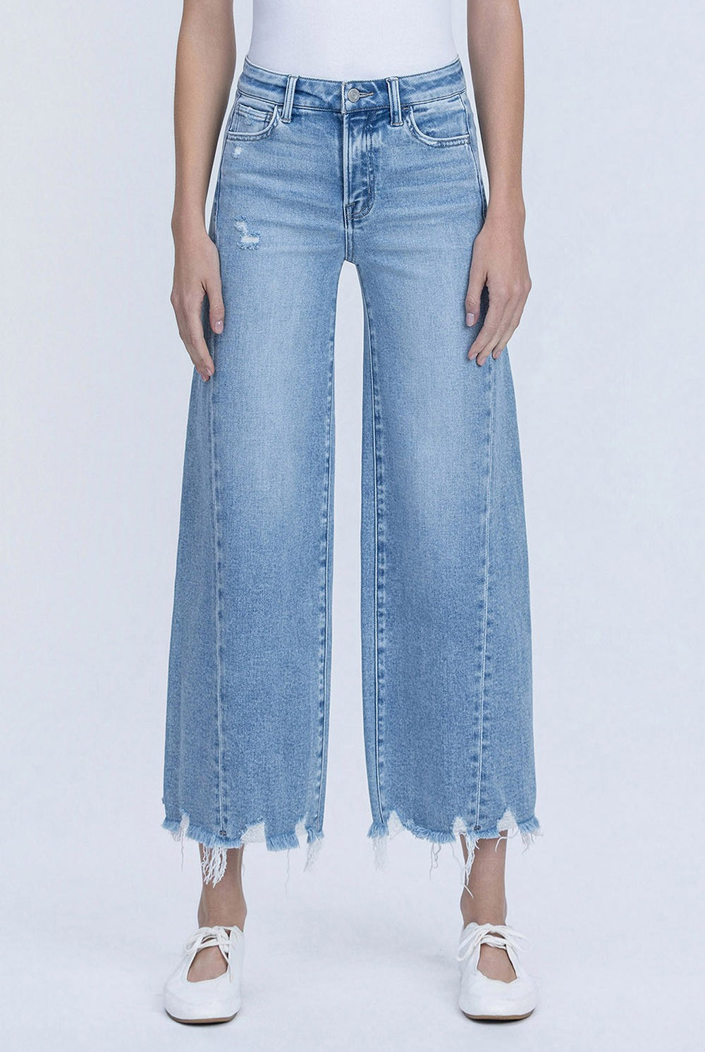 Vervet by Flying Monkey Idyllic High Rise Side Panel Crop Wide Leg Jeans-Jeans-Vervet by Flying Monkey-Deja Nu Boutique, Women's Fashion Boutique in Lampasas, Texas