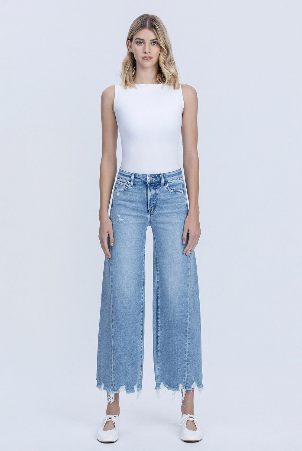 Vervet by Flying Monkey Idyllic High Rise Side Panel Crop Wide Leg Jeans-Jeans-Vervet by Flying Monkey-Deja Nu Boutique, Women's Fashion Boutique in Lampasas, Texas