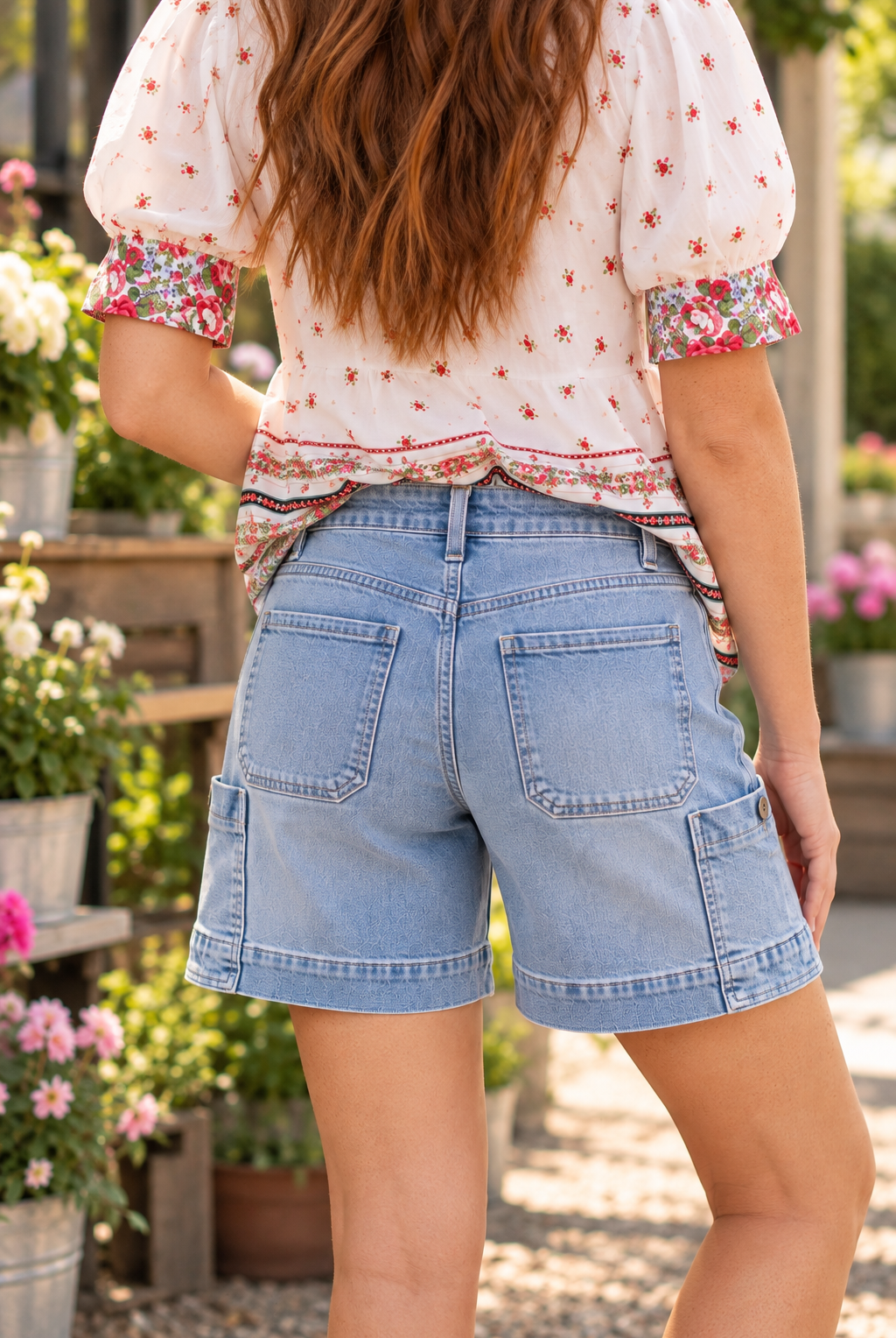 Vervet by Flying Monkey Mid Rise Pocket Detail Wide Bermuda Shorts in Radiant Flow-Shorts-Vervet by Flying Monkey-Deja Nu Boutique, Women's Fashion Boutique in Lampasas, Texas