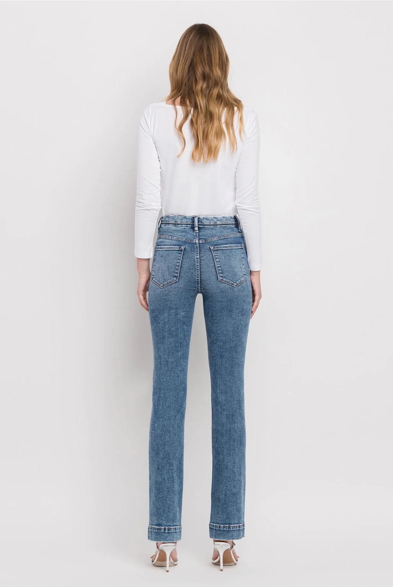 Vervet by Flying Monkey Tummy Control High Rise Trouser Hem Bootcut Jeans – Protegee Wash-Jeans-Vervet by Flying Monkey-Deja Nu Boutique, Women's Fashion Boutique in Lampasas, Texas