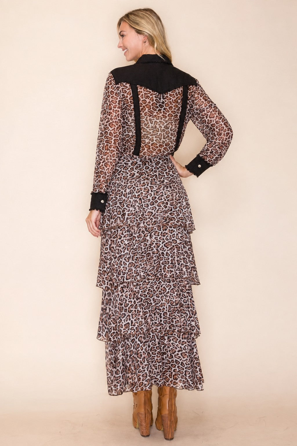 W.A.Y Wonderful & Young Leopard Mesh Tiered Layer Maxi Skirt-Maxi Skirts-WAY-Deja Nu Boutique, Women's Fashion Boutique in Lampasas, Texas
