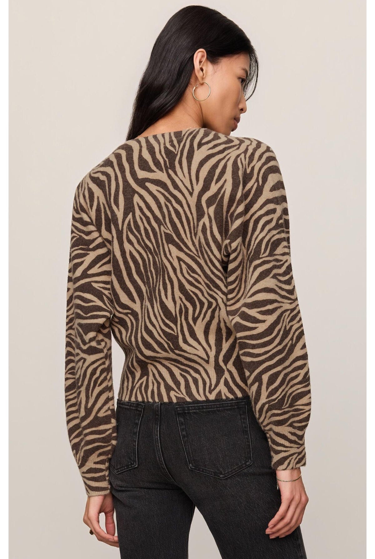 Z Supply All The Wild Zebra Cardigan in Dark Chocolate-Cardigans & Kimonos-Z Supply-Deja Nu Boutique, Women's Fashion Boutique in Lampasas, Texas