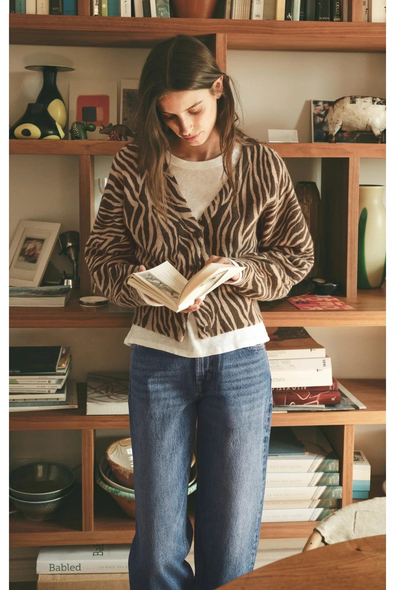 Z Supply All The Wild Zebra Cardigan in Dark Chocolate-Cardigans & Kimonos-Z Supply-Deja Nu Boutique, Women's Fashion Boutique in Lampasas, Texas