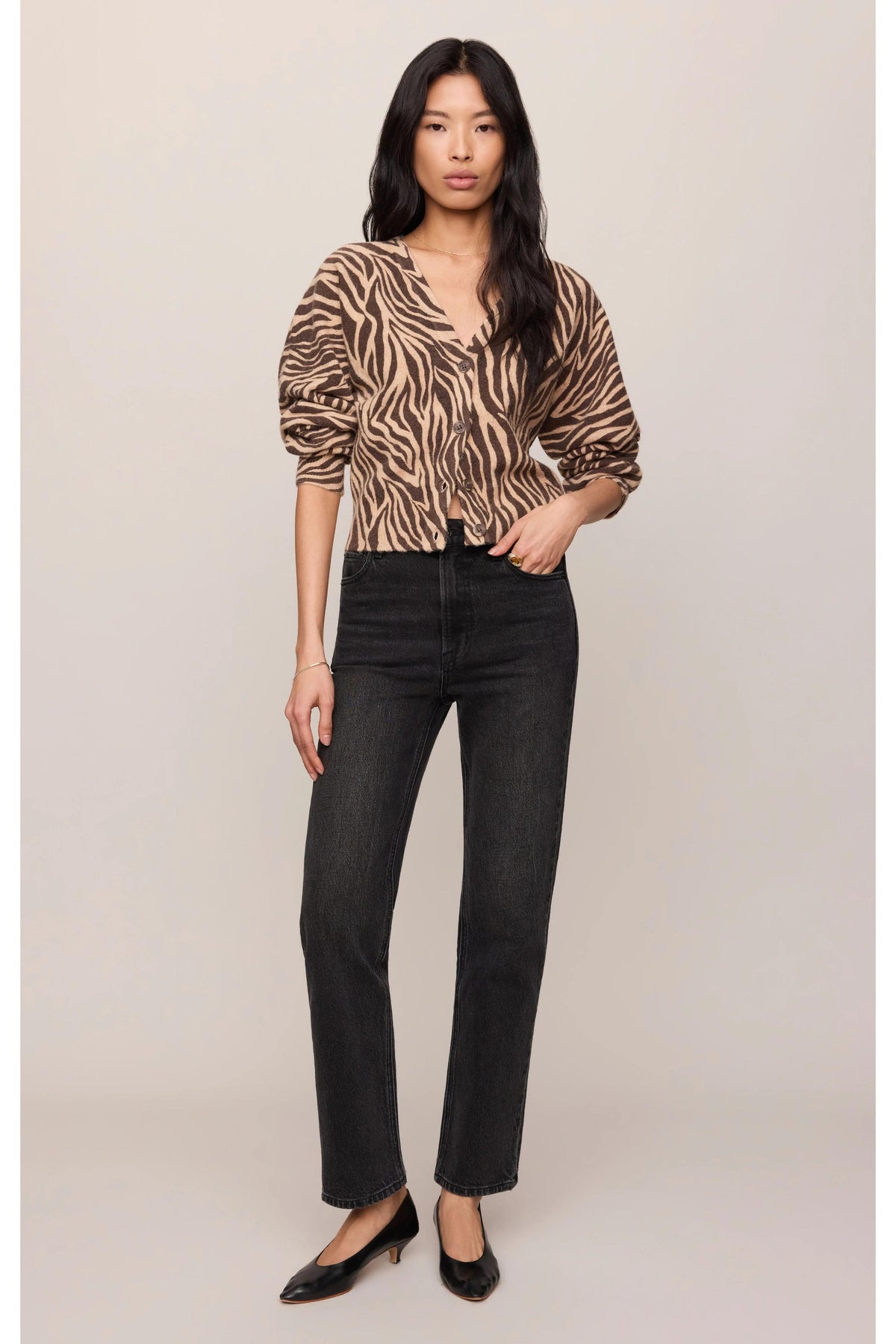 Z Supply All The Wild Zebra Cardigan in Dark Chocolate-Cardigans & Kimonos-Z Supply-Deja Nu Boutique, Women's Fashion Boutique in Lampasas, Texas