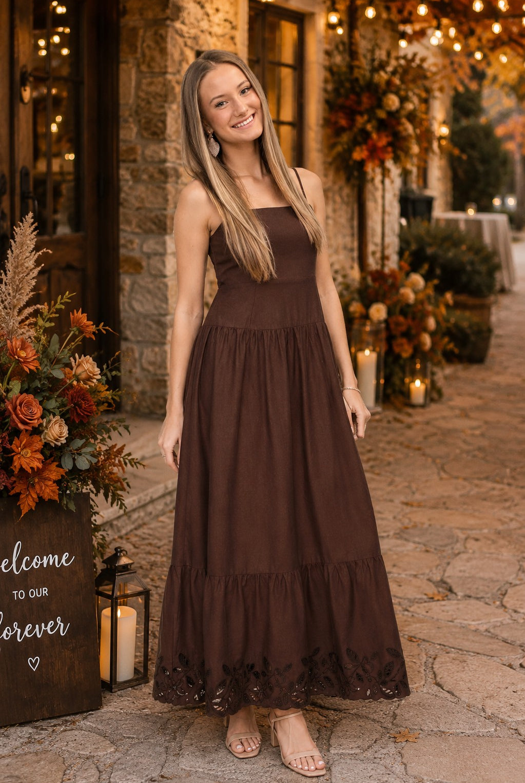 Z Supply Cornelia Poplin Maxi Dress - Chocolate Cherry-Maxi Dresses-Z Supply-Deja Nu Boutique, Women's Fashion Boutique in Lampasas, Texas