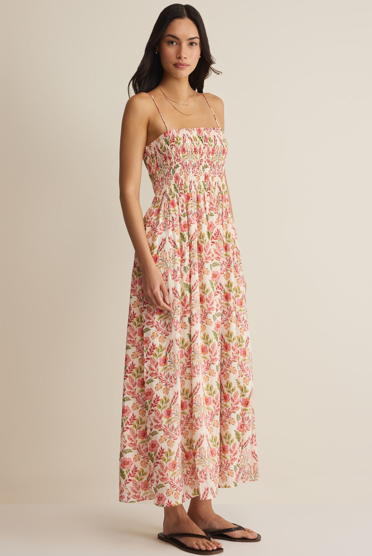 Z Supply Cornelia Ami Floral Midi Dress in Multi-Maxi Dresses-Z Supply-Deja Nu Boutique, Women's Fashion Boutique in Lampasas, Texas