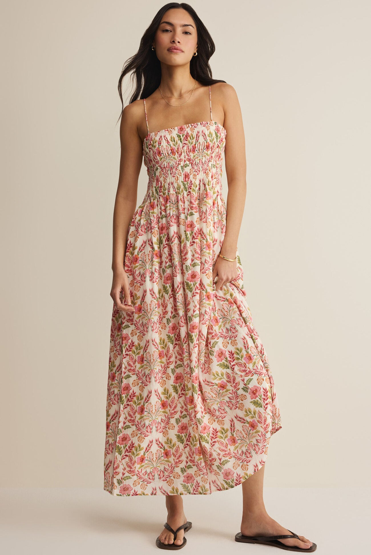 Z Supply Cornelia Ami Floral Midi Dress in Multi-Maxi Dresses-Z Supply-Deja Nu Boutique, Women's Fashion Boutique in Lampasas, Texas