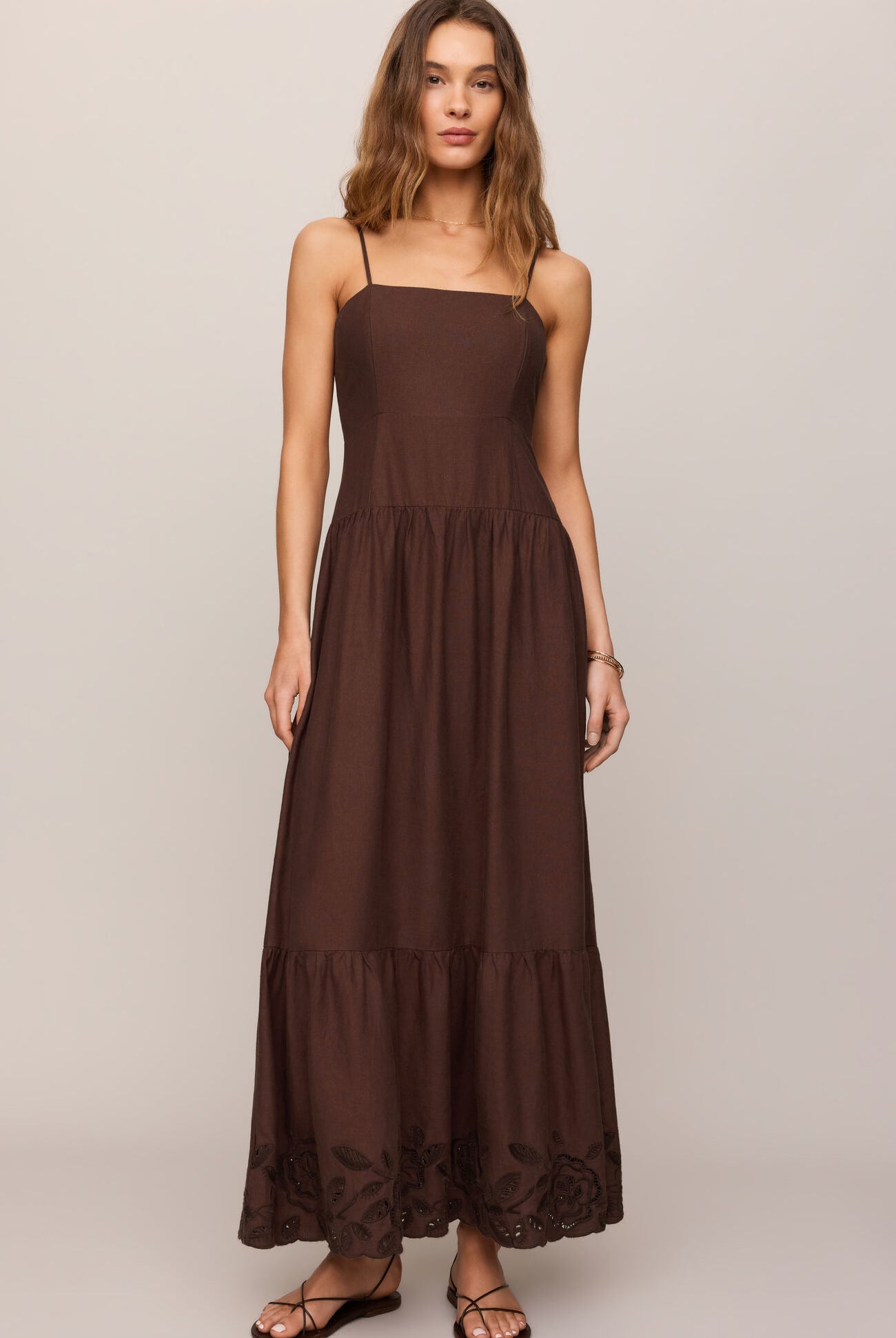 Z Supply Cornelia Poplin Maxi Dress - Chocolate Cherry-Maxi Dresses-Z Supply-Deja Nu Boutique, Women's Fashion Boutique in Lampasas, Texas