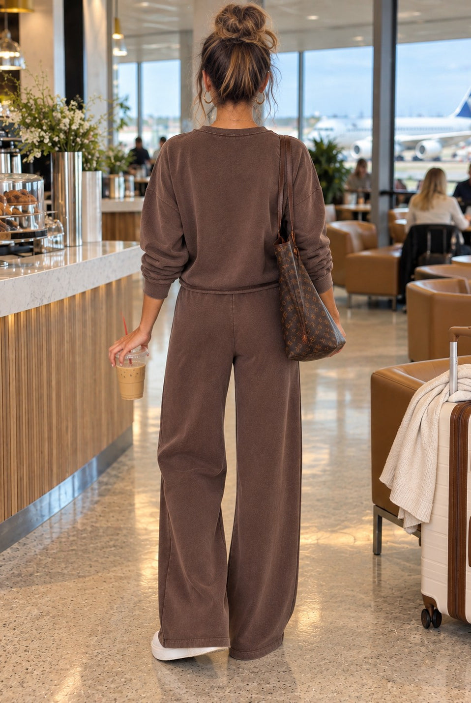 Z Supply Hunter Knit Pant in Dark Chocolate-Pants-Z Supply-Deja Nu Boutique, Women's Fashion Boutique in Lampasas, Texas