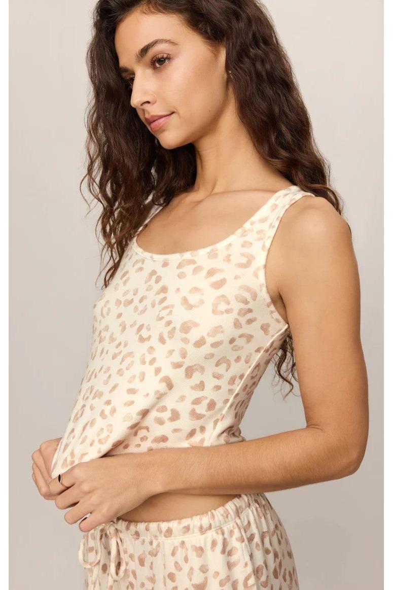 Z Supply Lounge Double Scoop Leo Tank in Sandstone-Camis/Tanks-Z Supply Lounge-Deja Nu Boutique, Women's Fashion Boutique in Lampasas, Texas