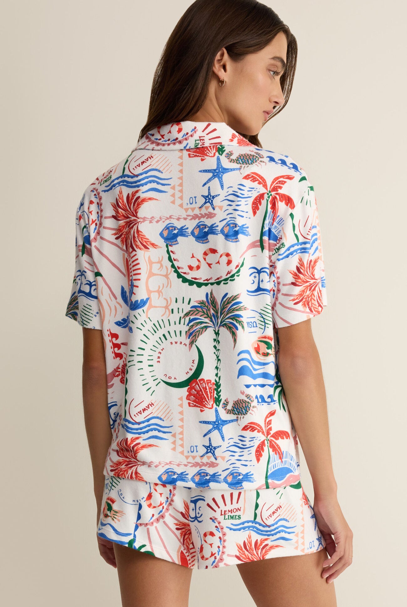 Z Supply Lounge Beach Days Getaway PJ Top – White-Lounge Wear-Z Supply Lounge-Deja Nu Boutique, Women's Fashion Boutique in Lampasas, Texas