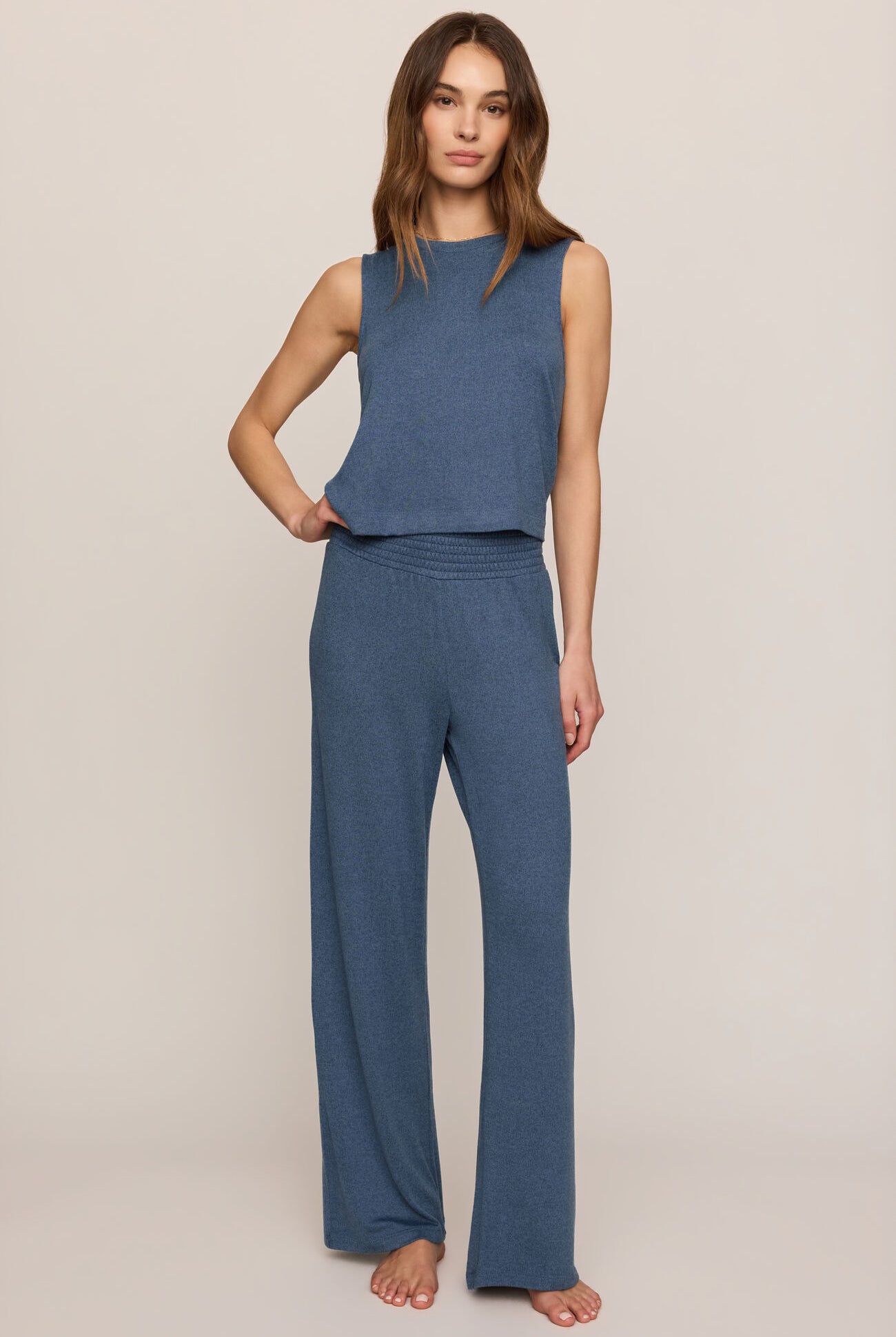 Z Supply Lounge Sloane Soft Knit Tank in True Navy-Lounge Wear-Z Supply Lounge-Deja Nu Boutique, Women's Fashion Boutique in Lampasas, Texas