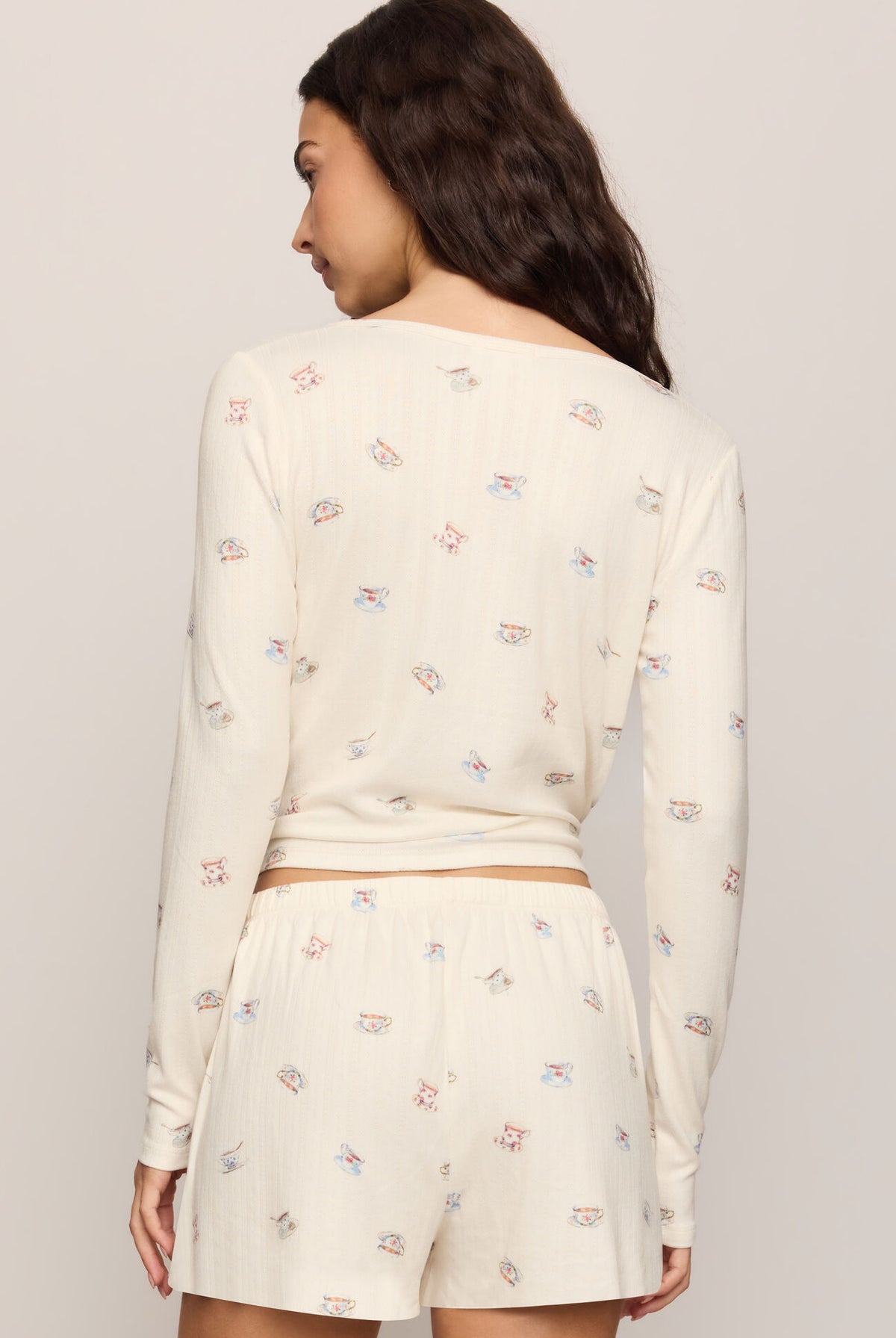 Z Supply Lounge Tea Time Long Sleeve Top in Vanilla Ice-Lounge Wear-Z Supply Lounge-Deja Nu Boutique, Women's Fashion Boutique in Lampasas, Texas