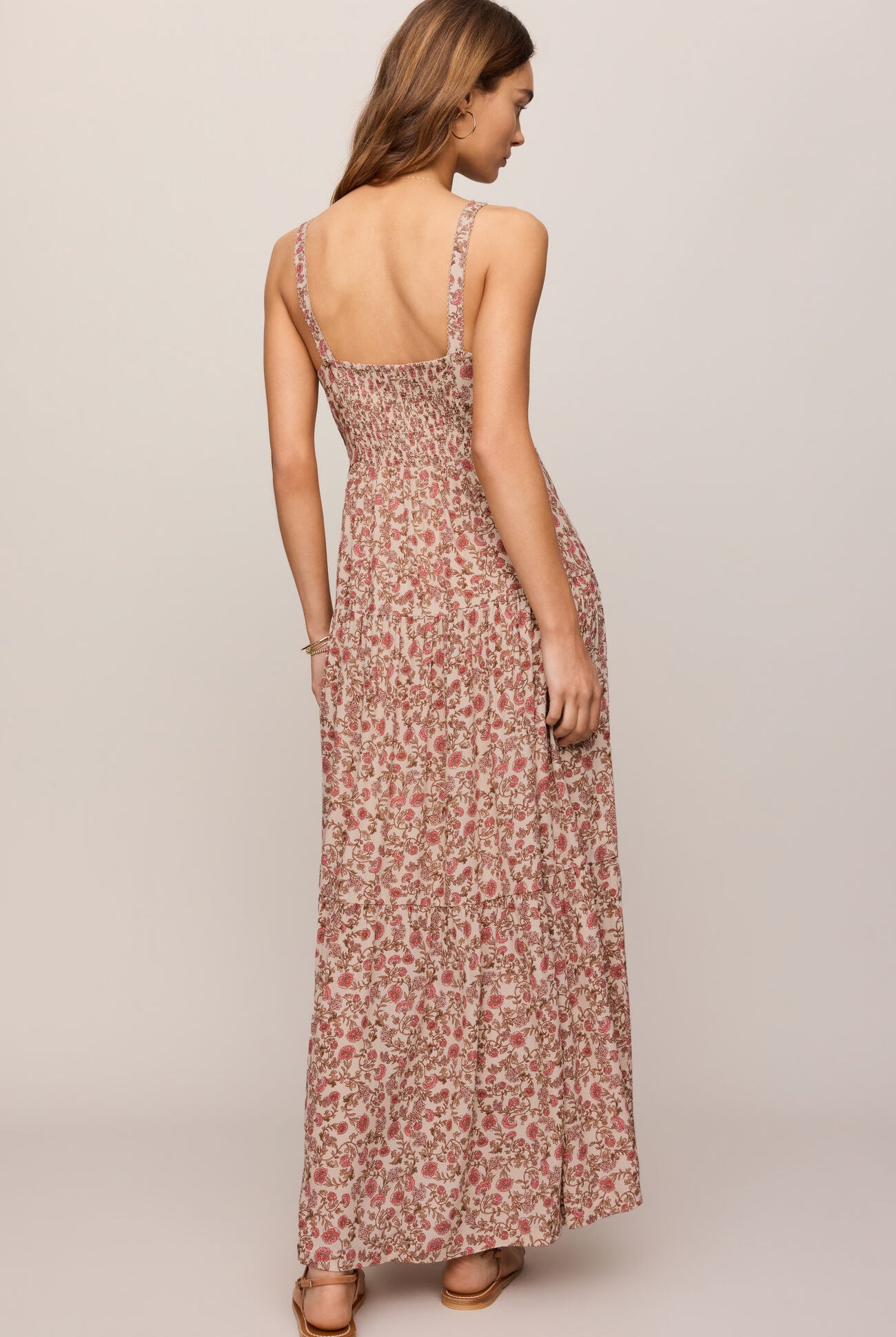 Z Supply Mindy Floral Maxi Dress - Sandshell-Maxi Dresses-Z Supply-Deja Nu Boutique, Women's Fashion Boutique in Lampasas, Texas