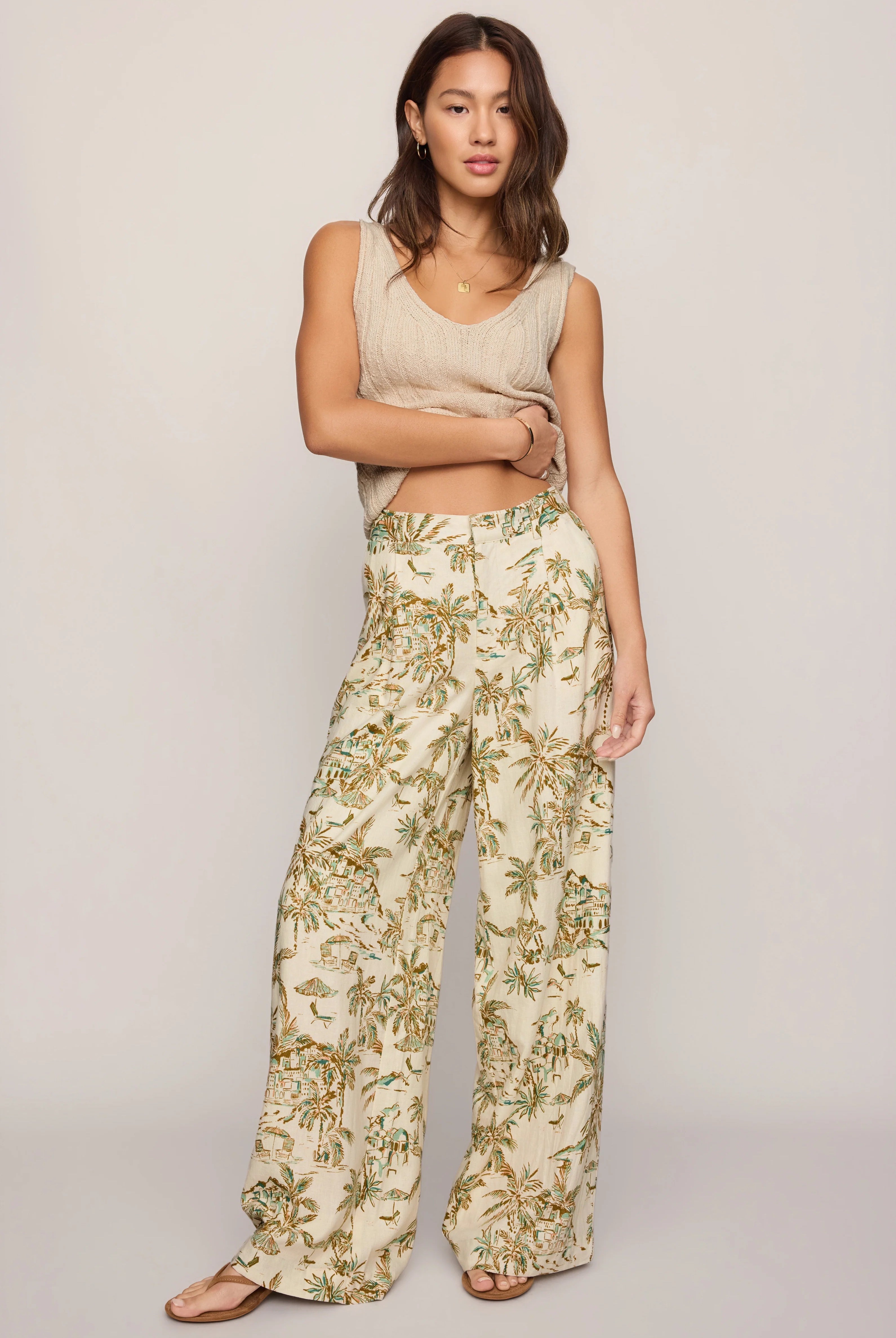 Z Supply Overlook Tiki Tide Linen Pant – Island Coconut-Pants-Z Supply-Deja Nu Boutique, Women's Fashion Boutique in Lampasas, Texas