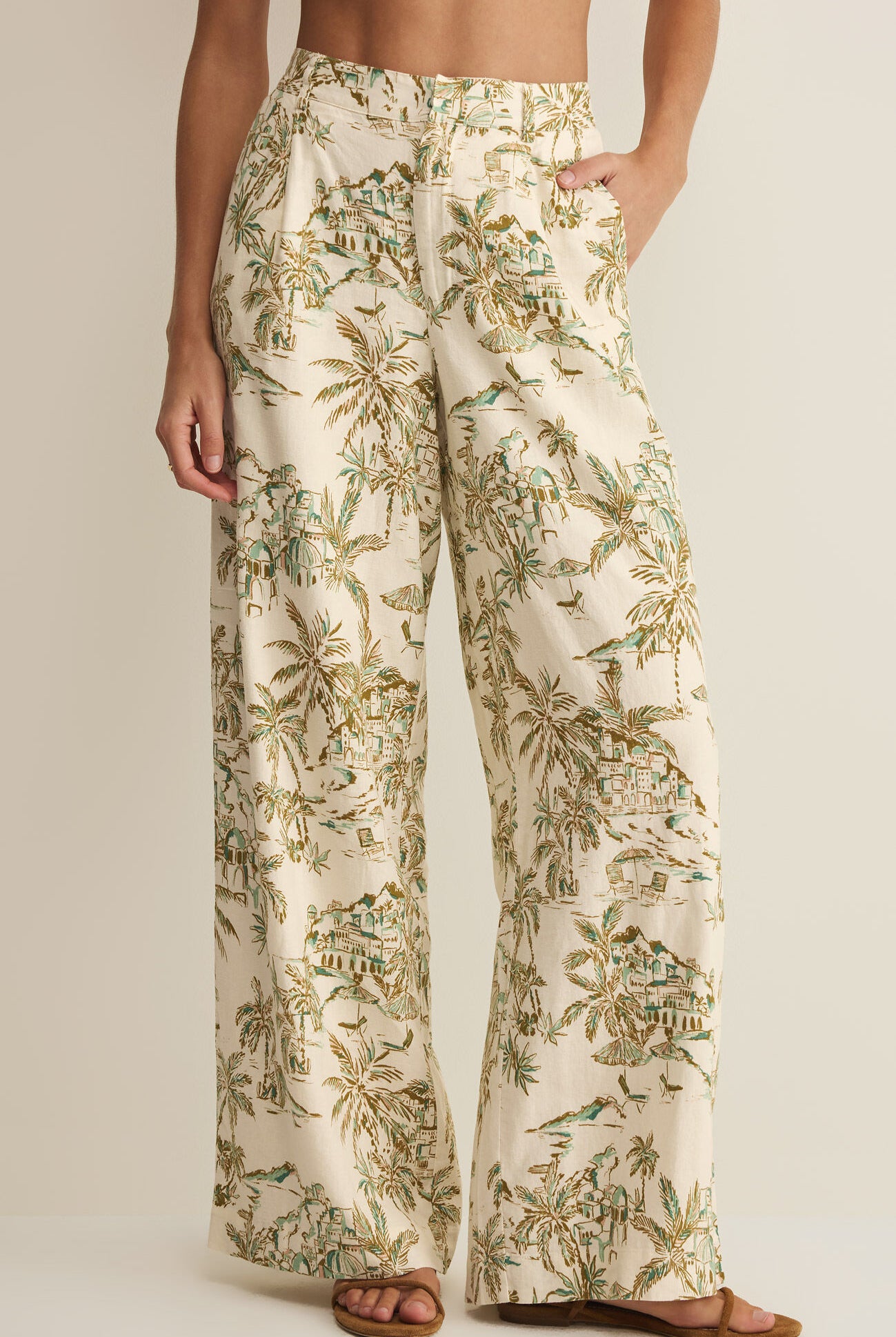 Z Supply Overlook Tiki Tide Linen Pant – Island Coconut-Pants-Z Supply-Deja Nu Boutique, Women's Fashion Boutique in Lampasas, Texas